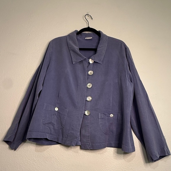 Habitat Cornflower Blue Relaxed Fit Button-Down Top. Sz XL. - Picture 1 of 10